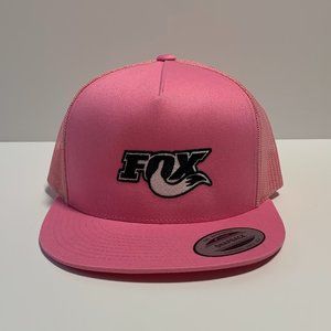 Yupoong Direct Embroidered Fox Pink Cap Flat Bill Snapback NEW
